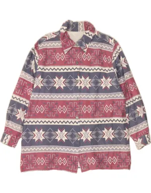 Cozy Feel Patterned Texture VINTAGE Womens Shirt UK 20 2XL Red Geometric Cotton