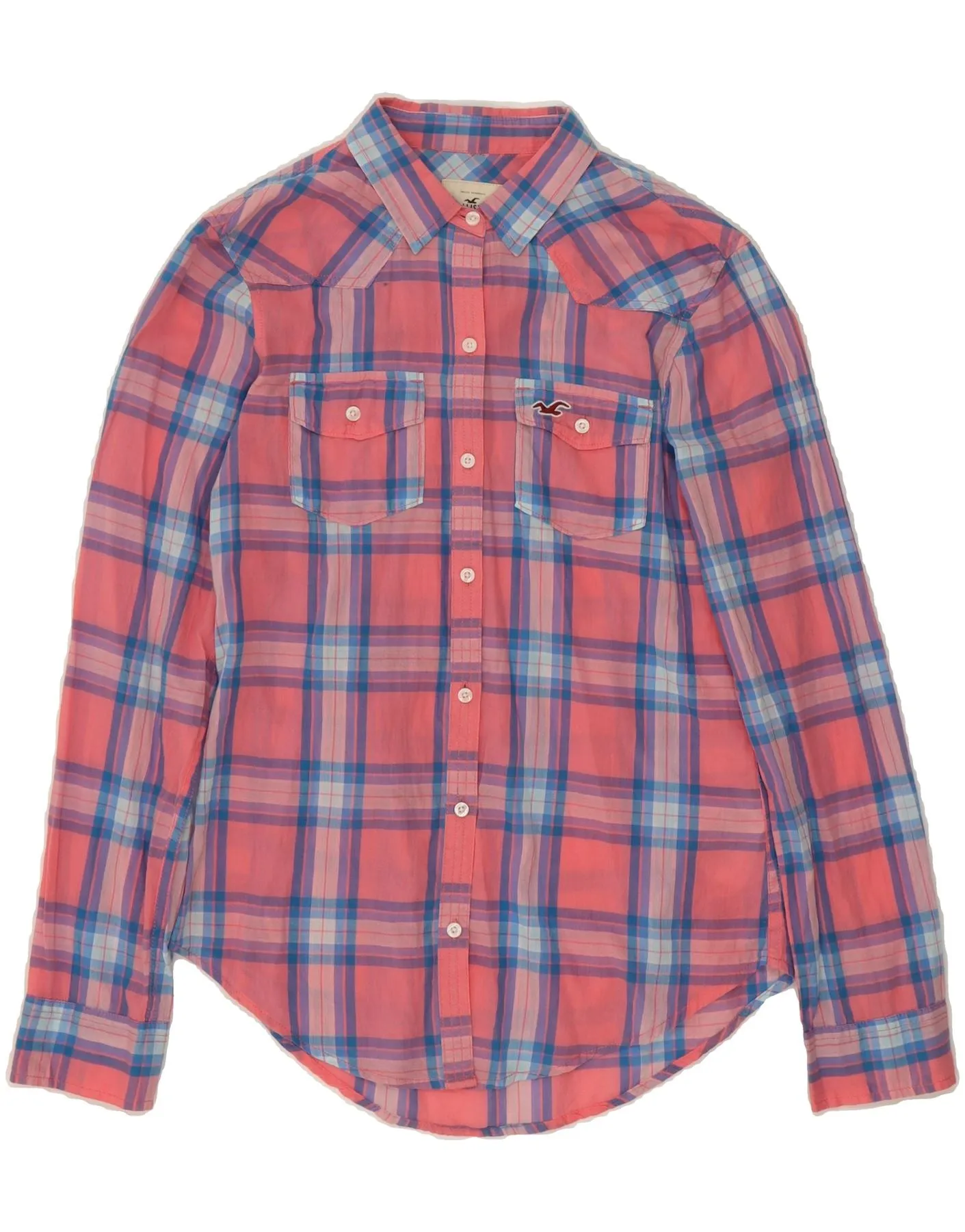 HOLLISTER Womens Shirt UK 10 Small Purple Check Cotton quick dry