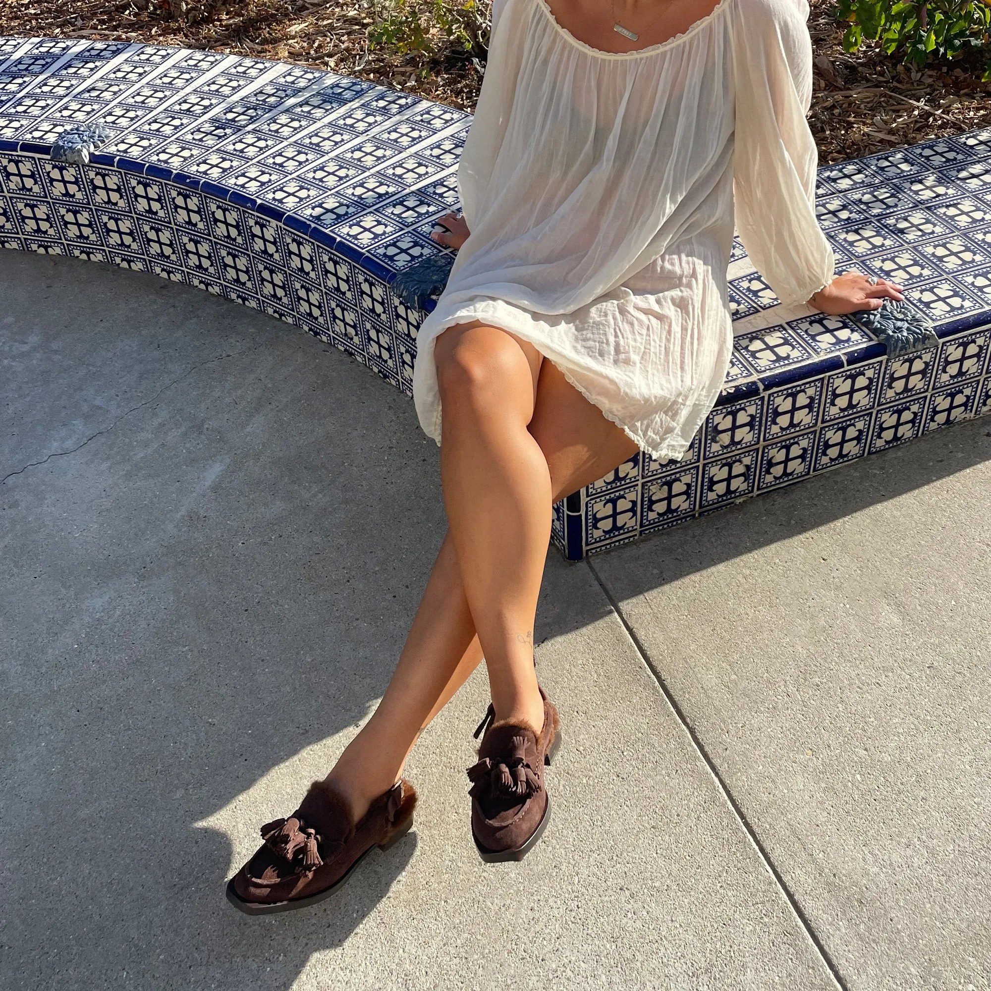 HAMLIT PLUSH LOAFERS DK BROWN SUEDE Style Run Marine Cool