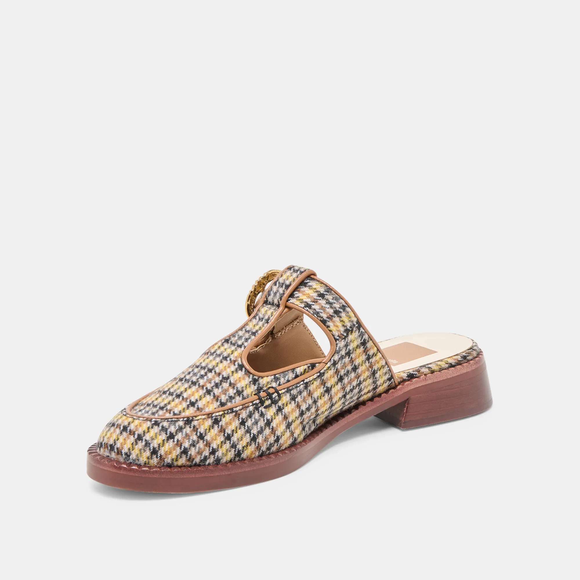 HARLAH FLATS YELLOW PLAID TWEED School Game Camp Mood