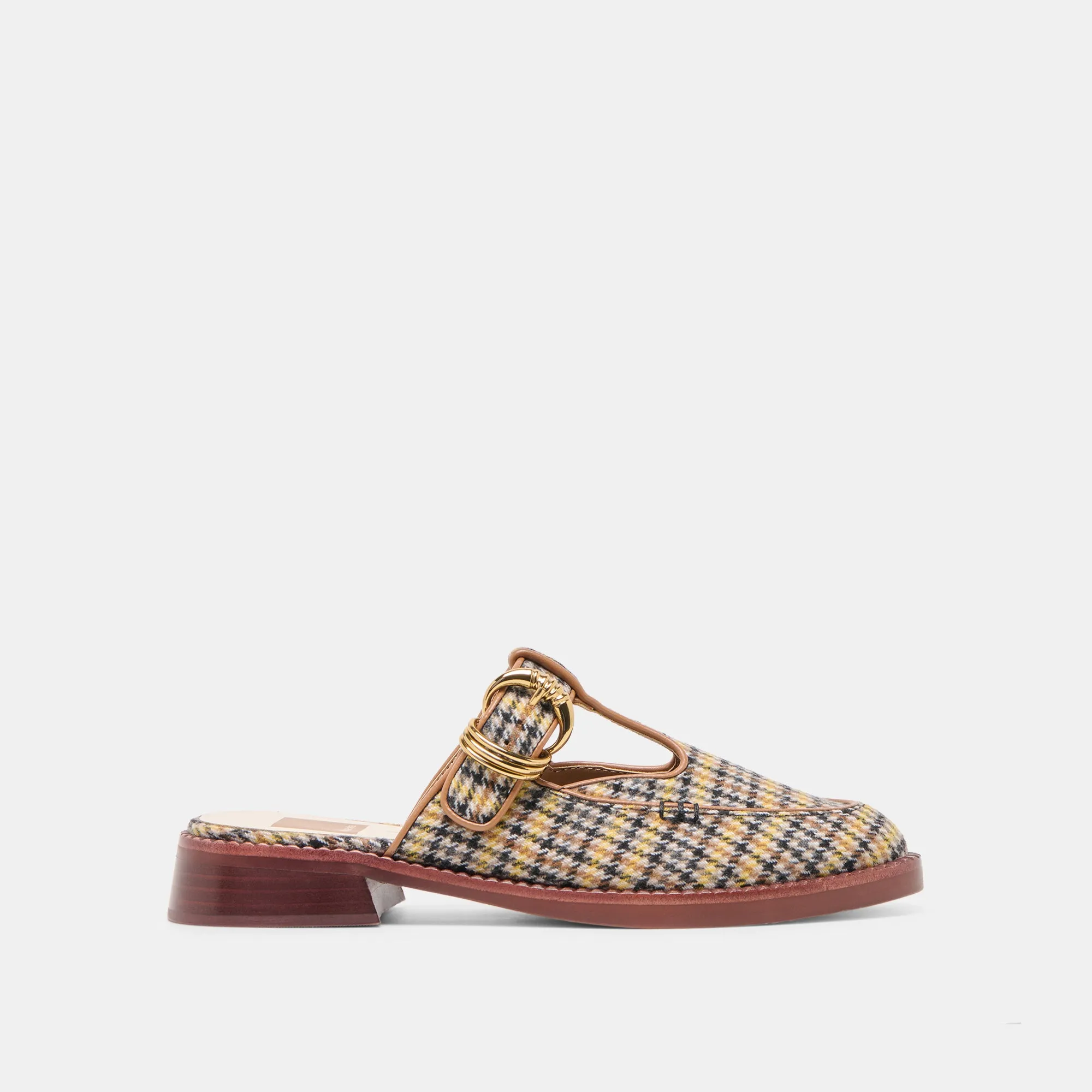 HARLAH FLATS YELLOW PLAID TWEED Casual Shoes