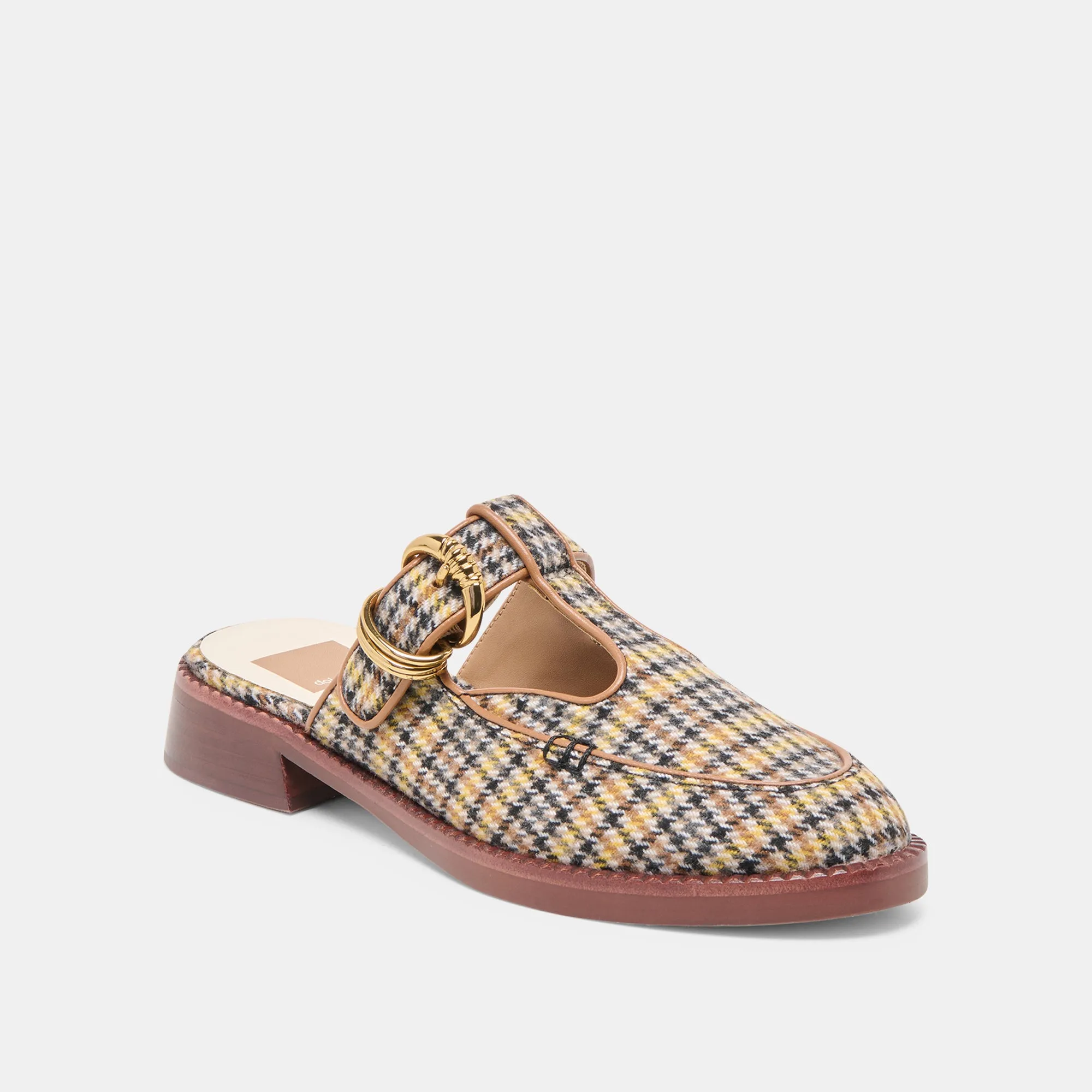 HARLAH FLATS YELLOW PLAID TWEED Chic Walk