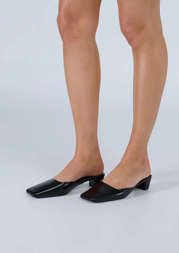 Harriet Black Hi Shine Chic Appeal Clear Heels