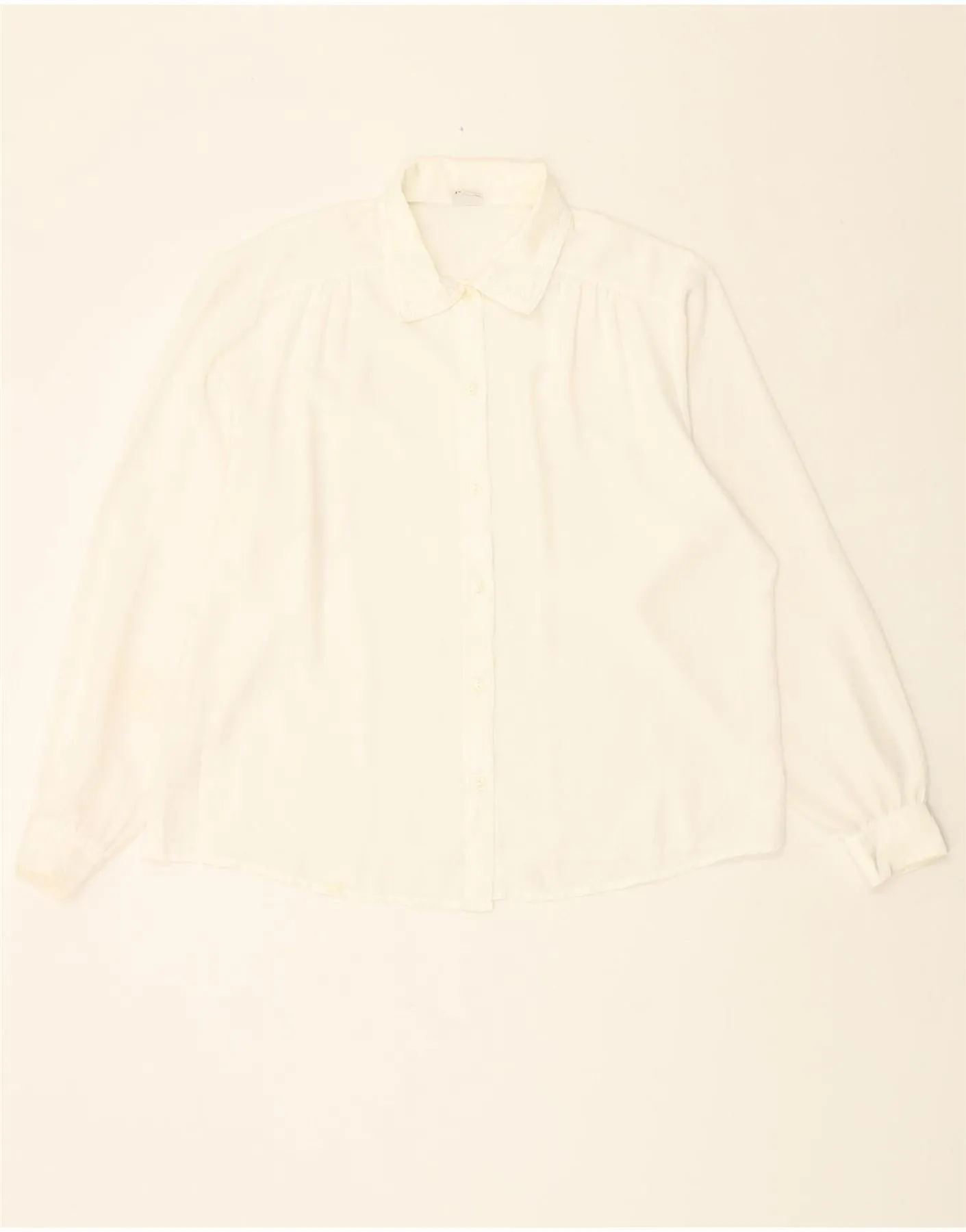 PRIMAVERA FIRENZE Womens Shirt Blouse IT 49 XL White Polyester Ultra Soft Interior