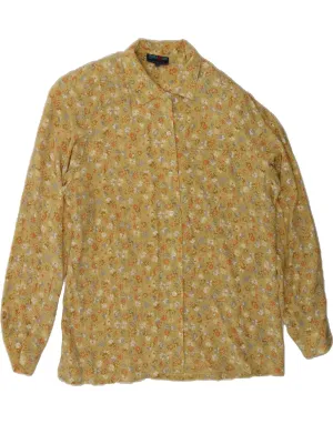 BALLOON Womens Shirt Blouse EU 40 Medium Yellow Floral Silk Mature appeal Wrinkle Free Care