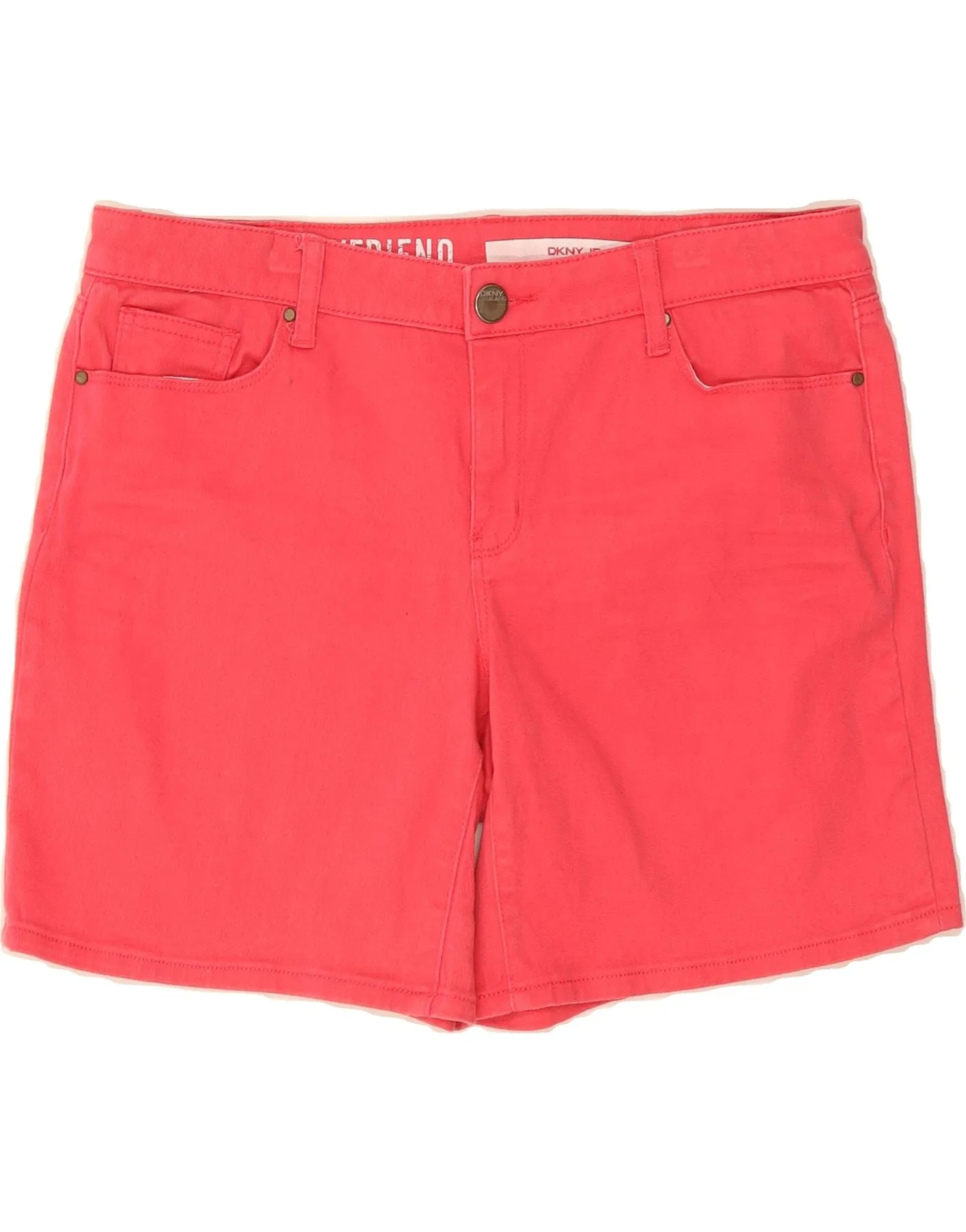 DKNY Womens Denim Shorts US 12 Large W34  Pink Cotton Wrinkle-Resistant gender-neutral