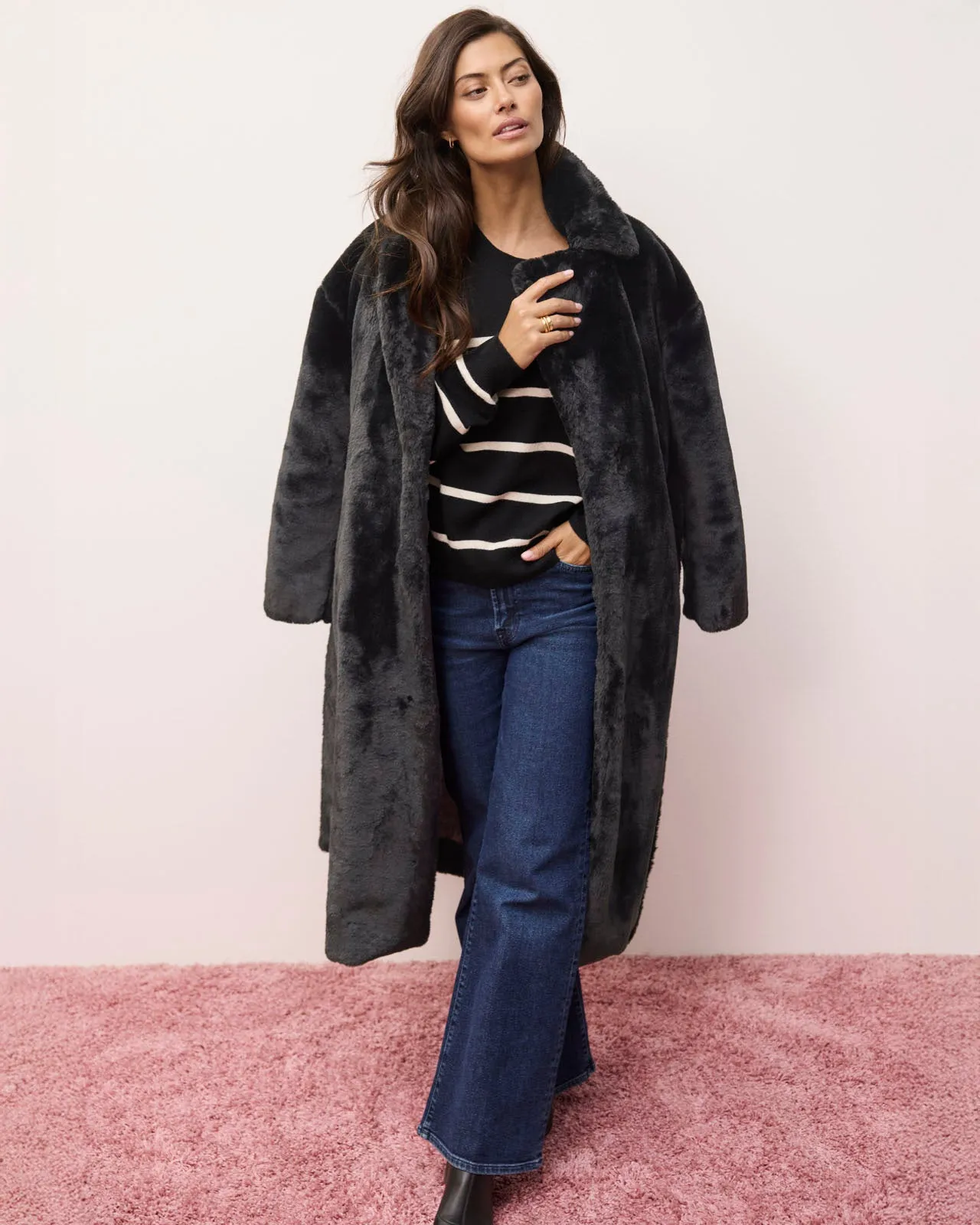HighVisibility Trims Lucia Long Fur Coat