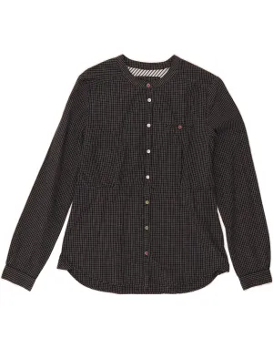 KHUJO Womens Shirt UK 14 Medium Black Check Hypoallergenic Lining Athletic Cut