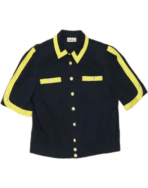 No Slip Shoulder Grip SCHNEBERGER Womens Shirt Blouse UK 18 XL Navy Blue Colourblock