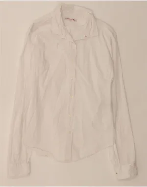 LEVI'S Womens Shirt UK 18 XL White Cotton slim cut Double Stitched Hems