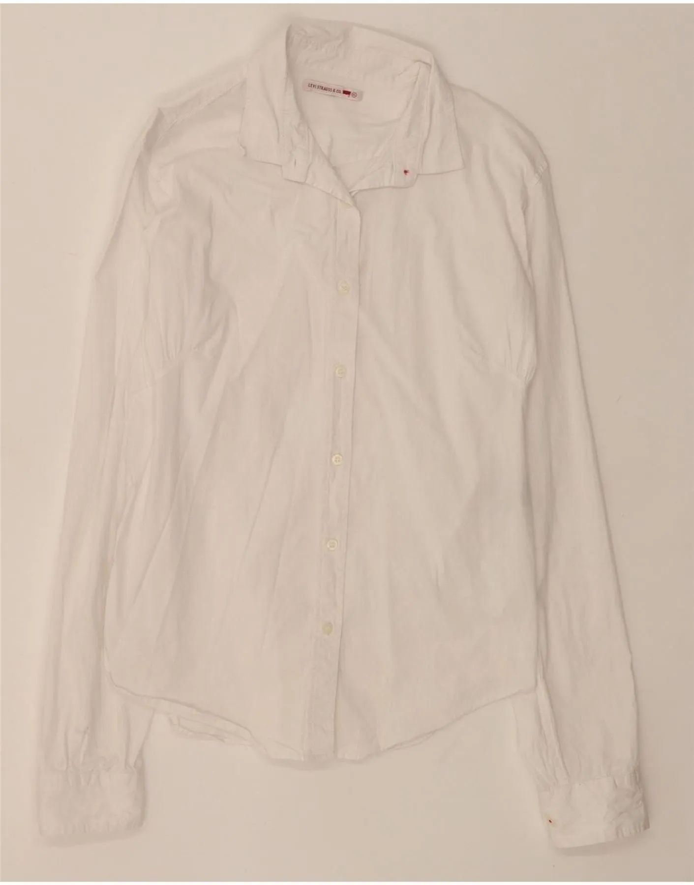LEVI'S Womens Shirt UK 18 XL White Cotton slim cut Double Stitched Hems