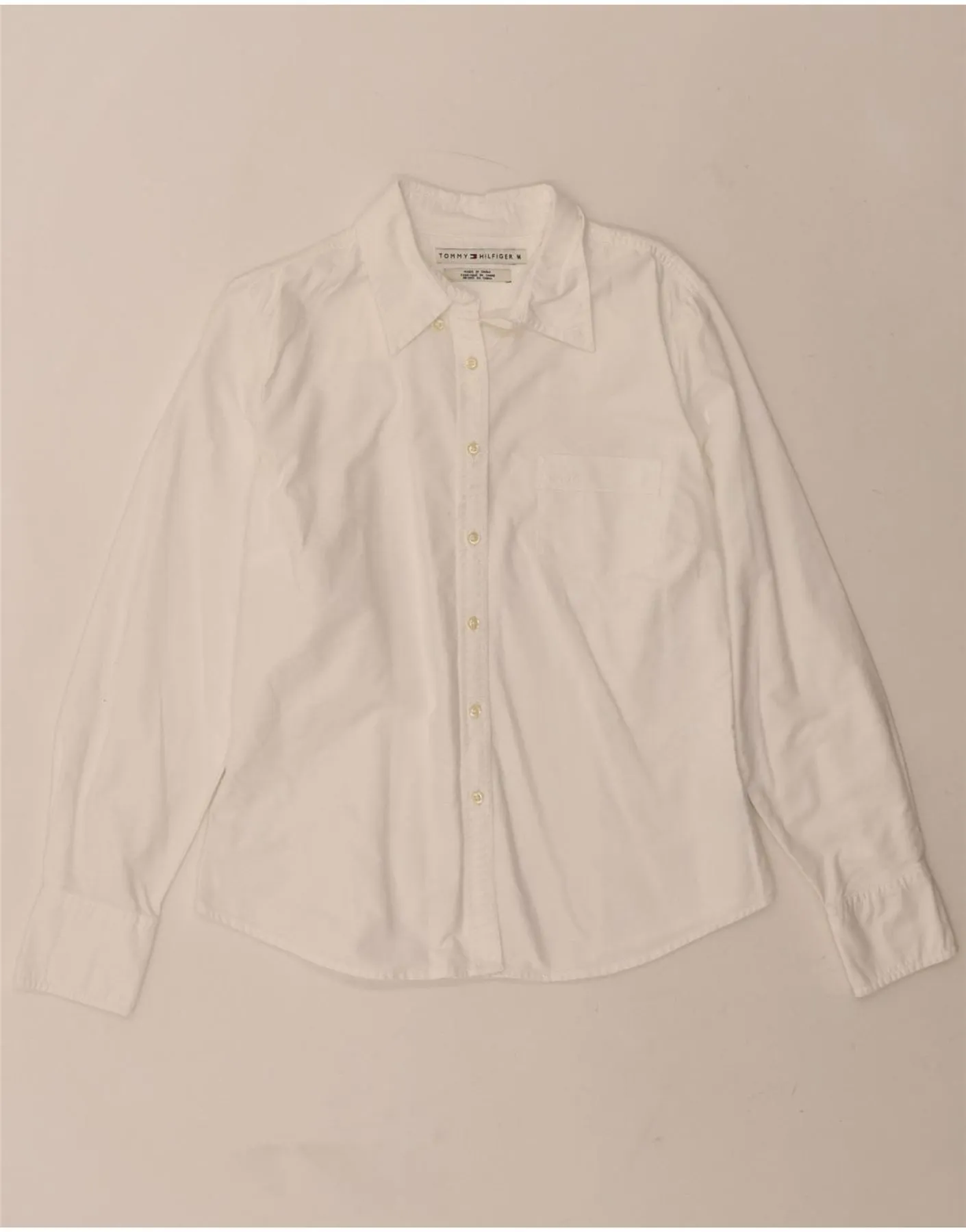 Airflow Ventilation System TOMMY HILFIGER Womens Shirt UK 14 Medium White Cotton