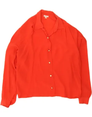 Customizable Option VINTAGE Womens Shirt Blouse UK 14 Medium Red Silk