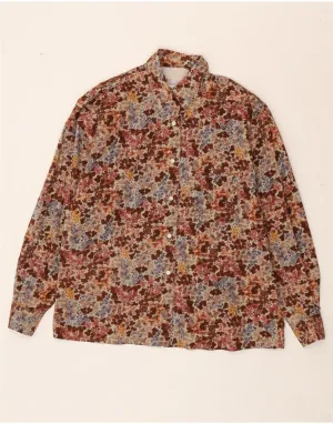 Breathable mesh VINTAGE Womens Shirt UK 14 Medium Multicoloured Floral