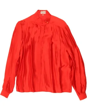 Wrinkle-Resistant VINTAGE Womens Shirt Blouse IT 42 Medium Red Acetate