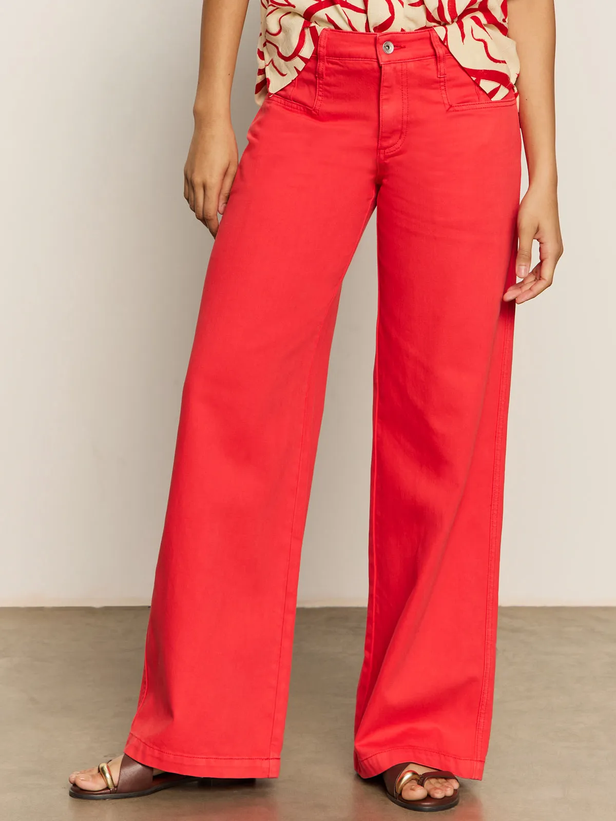 Highland Wide Leg Standard Rise Pant Cayenne Light Shape Effortless Layer
