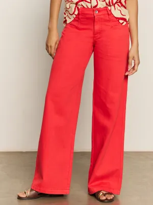Highland Wide Leg Standard Rise Pant Cayenne Light Shape Effortless Layer