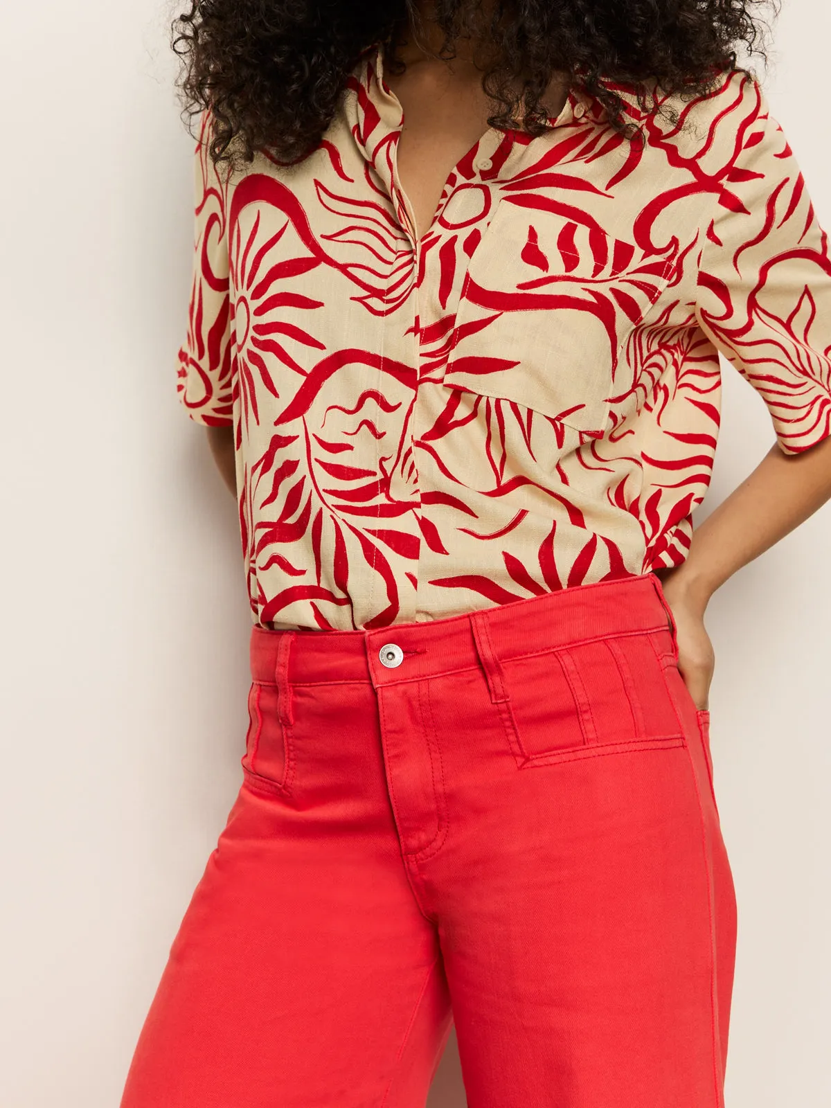 Casual Active Wear Highland Wide Leg Standard Rise Pant Cayenne