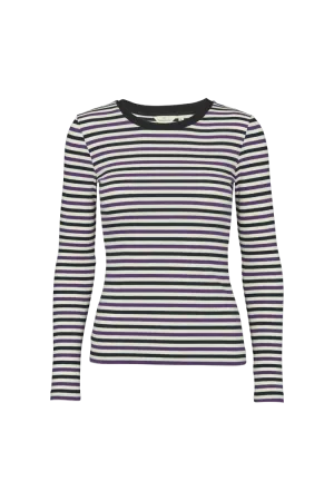 Ludmilla LS Tee - Crown Jewel/White Swan/Black Classic Cut Feminine Appeal