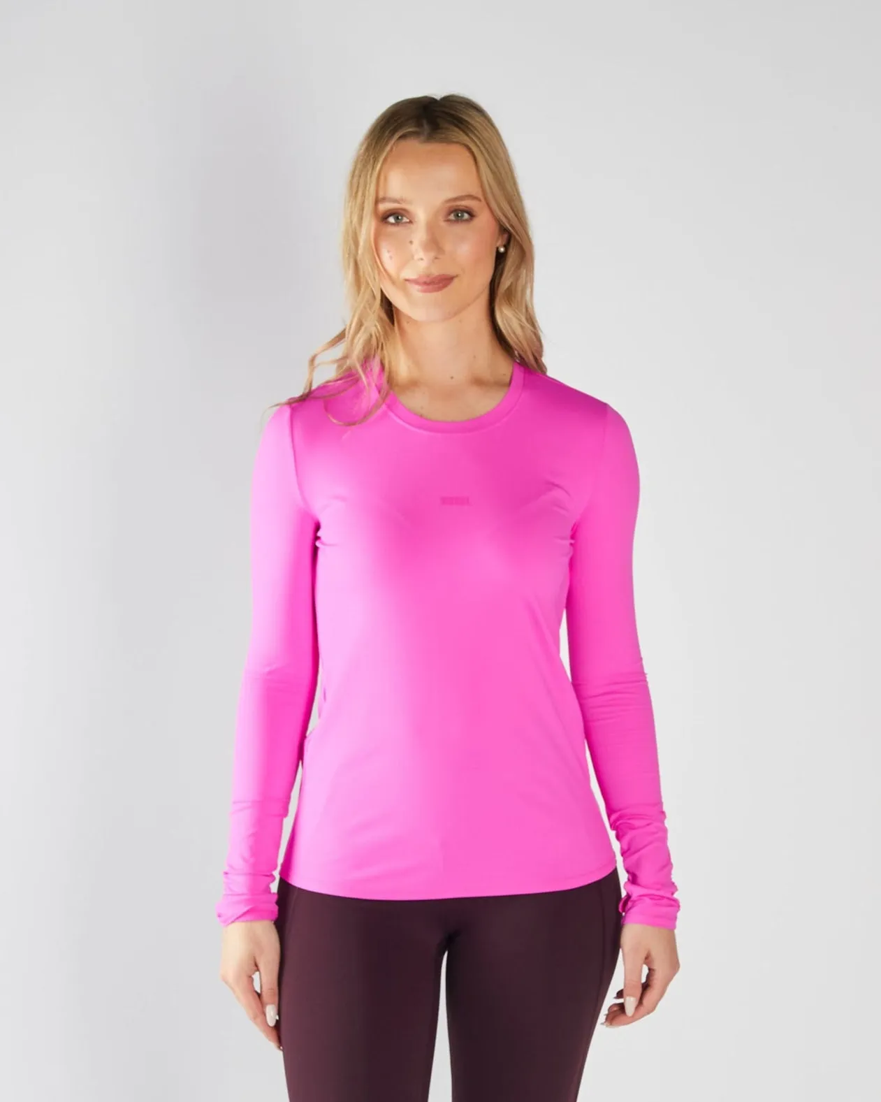 Wear Resistant Fabric Chilly Day Style Lyra LS Top Neon Pink