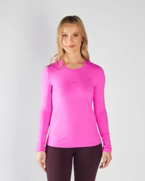 Wear Resistant Fabric Chilly Day Style Lyra LS Top Neon Pink