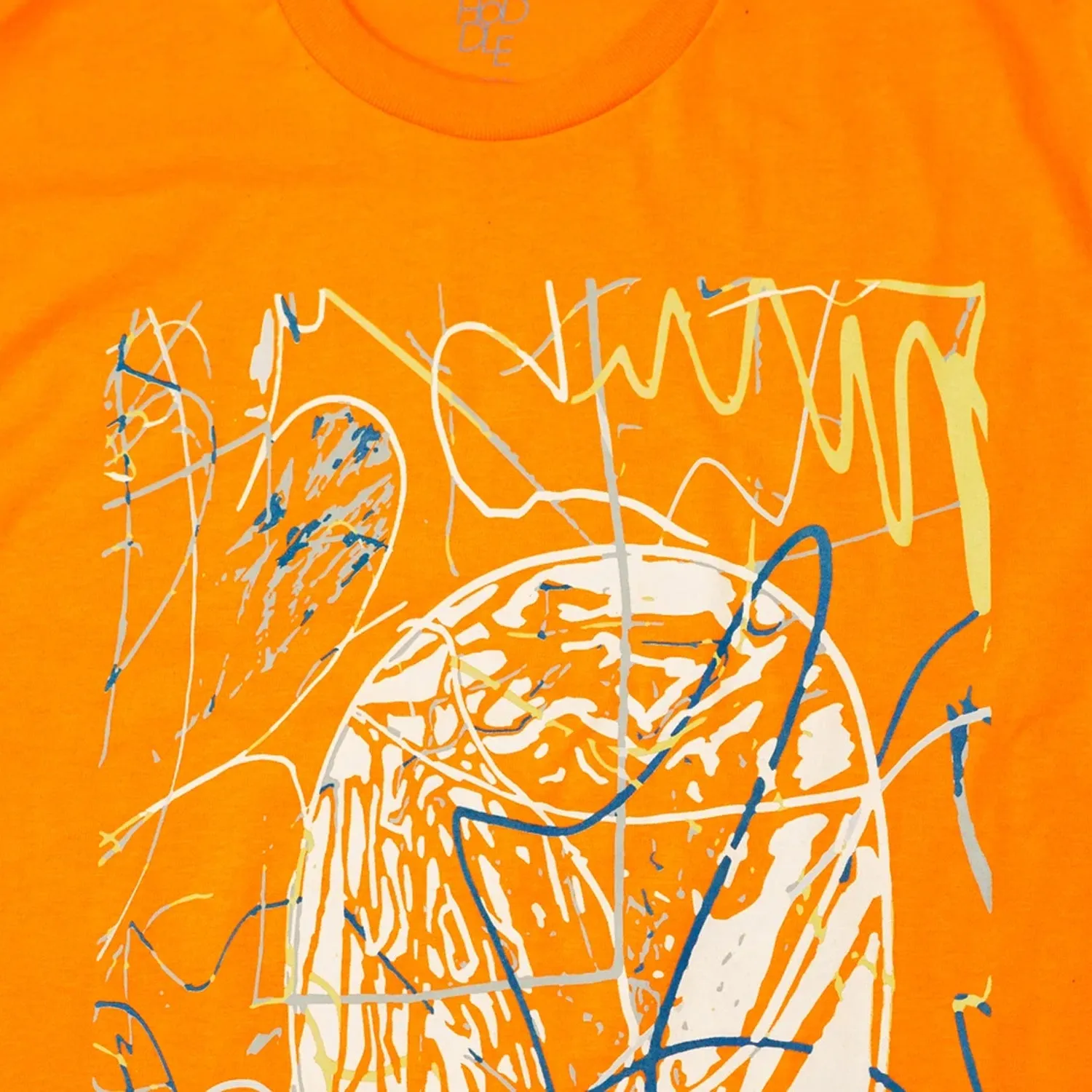Eco-friendly Pre Shrunk Cotton HODDLE "GLOBE" TEE ORANGE