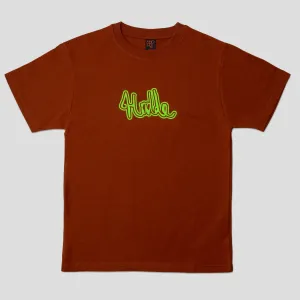 HODDLE "LOOPY LOGO" TEE BROWN BiodegradableMaterial