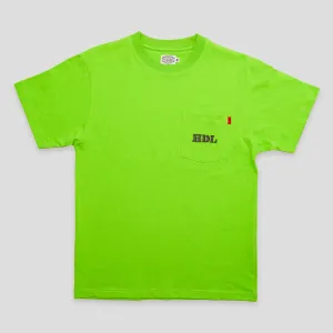 Hoddle Thunderdome Pocket Tee - Lime Green Comfy Fit