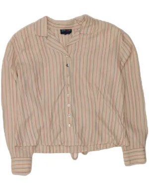 BALLOON Womens Shirt Blouse EU 40 Medium Beige Striped Silk Sheer Panel Twill Weave