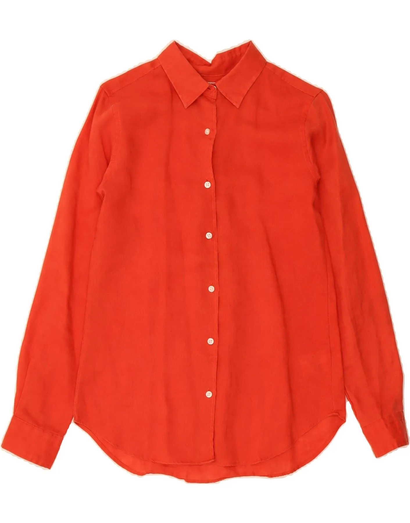 Practical Choice Layered Hemline VINTAGE Womens Shirt UK 6 XS Red Linen