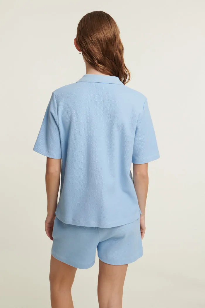 Ima Polo - Frozen fjord Foam Print Detail Soft Comfort Wear