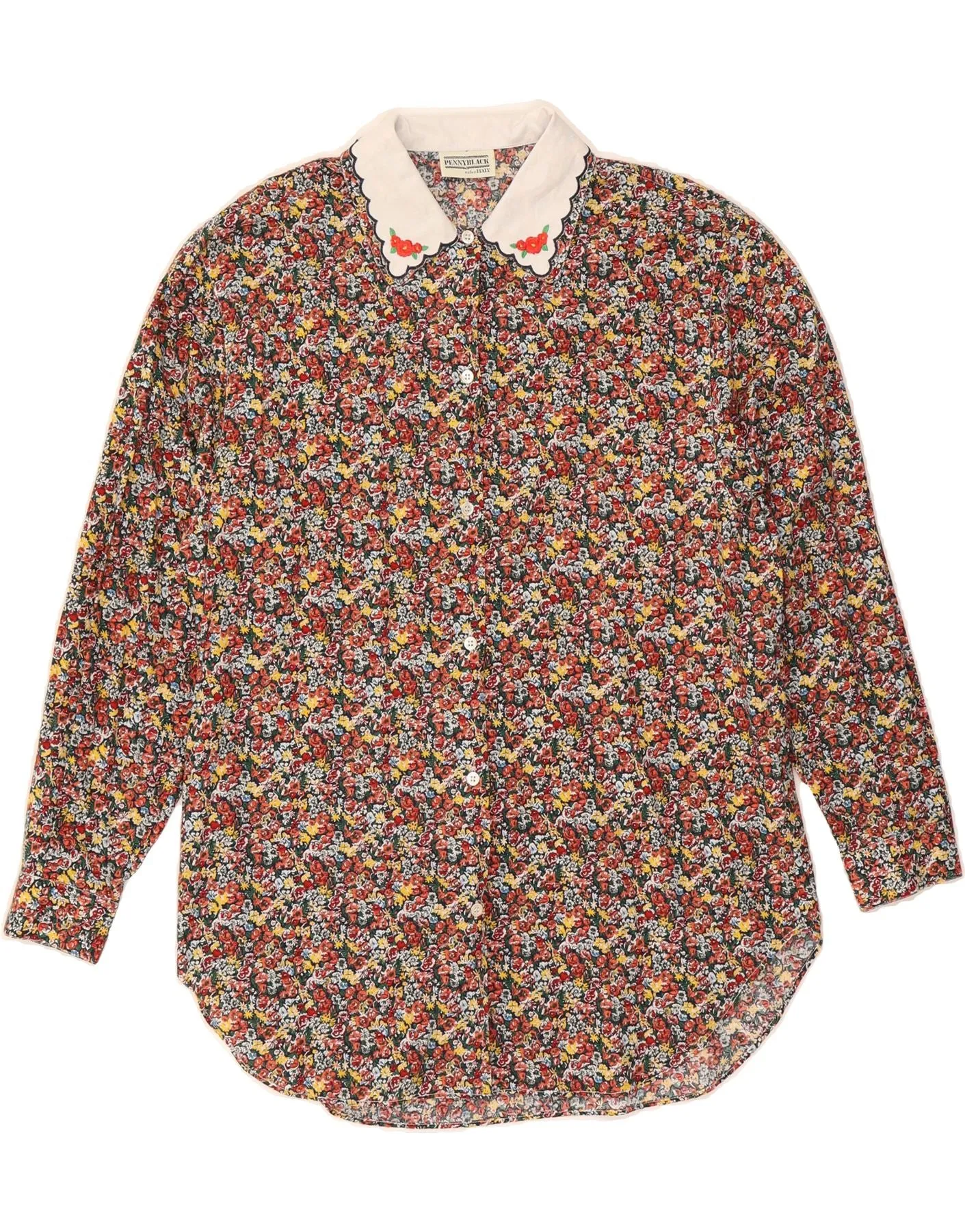 PENNY BLACK Womens Shirt UK 18 XL Multicoloured Floral Cotton Moisture Wicking Material Non Chafe Seams