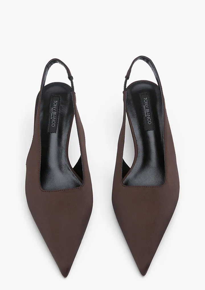 Jacki Choc Satin Platform Booties High Style