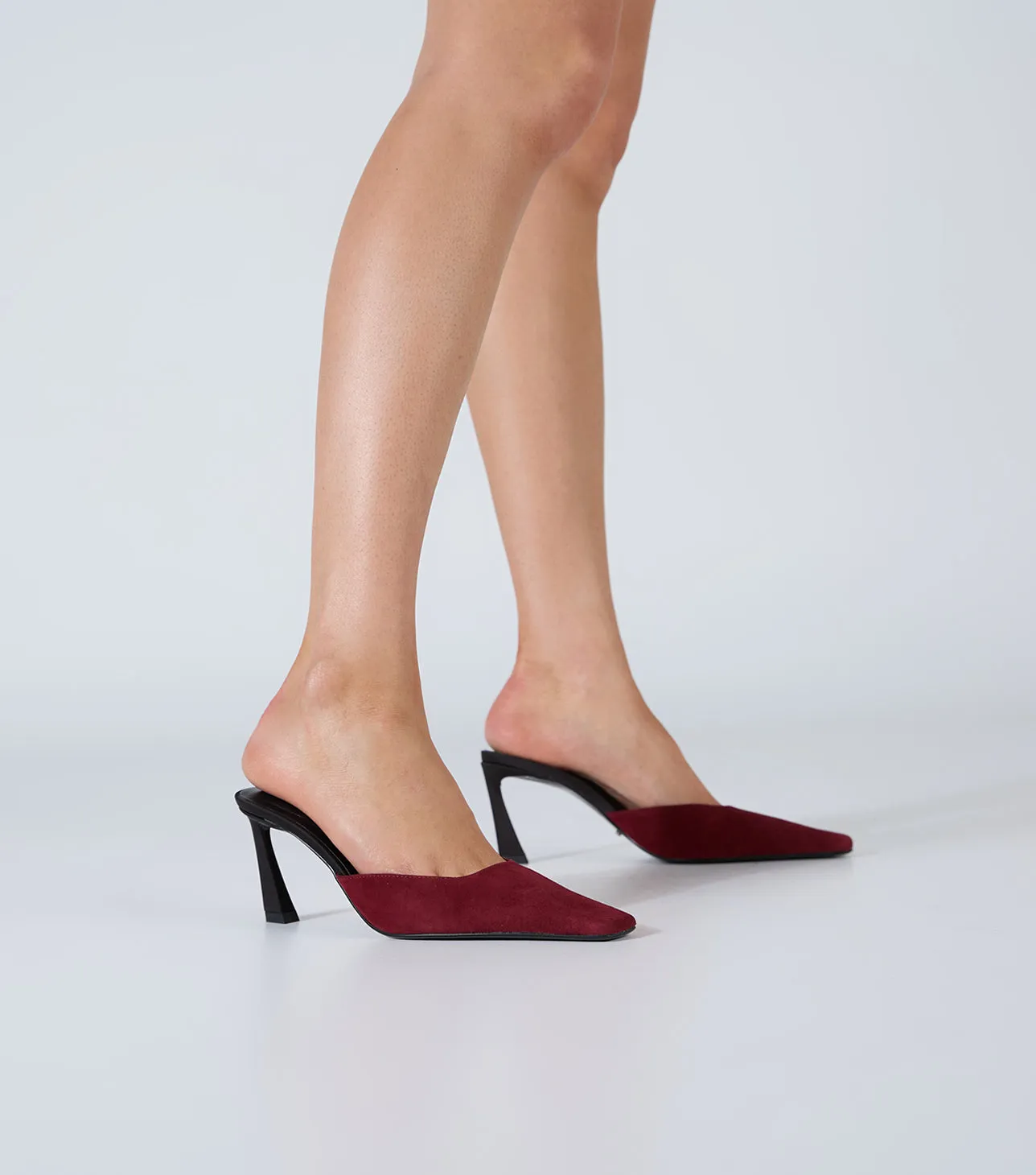 Jasmin Bordeaux Suede Peep Toe Booties