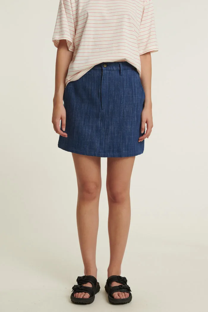 Subtle Detail Jen Skirt - Mid Blue