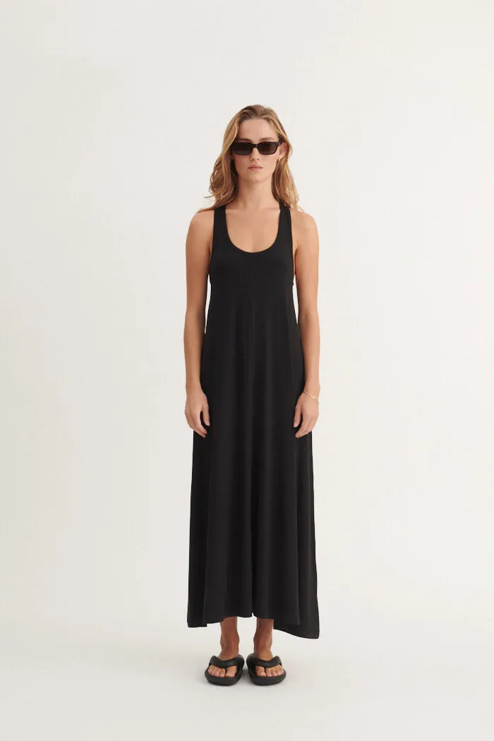 Jo Long Tank Dress - Black Evening-Wear Romantic date dress