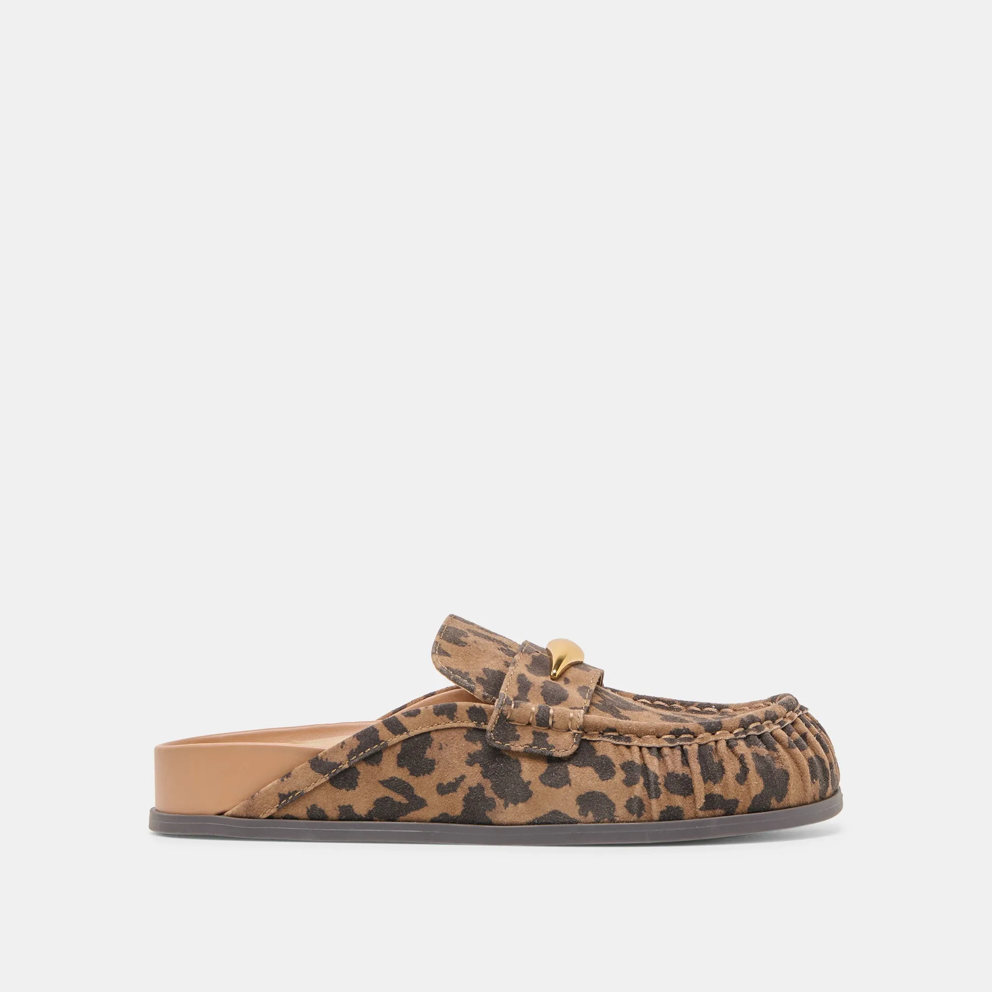 High Glow JODERO FLATS BROWN LEOPARD PRINTED SUEDE