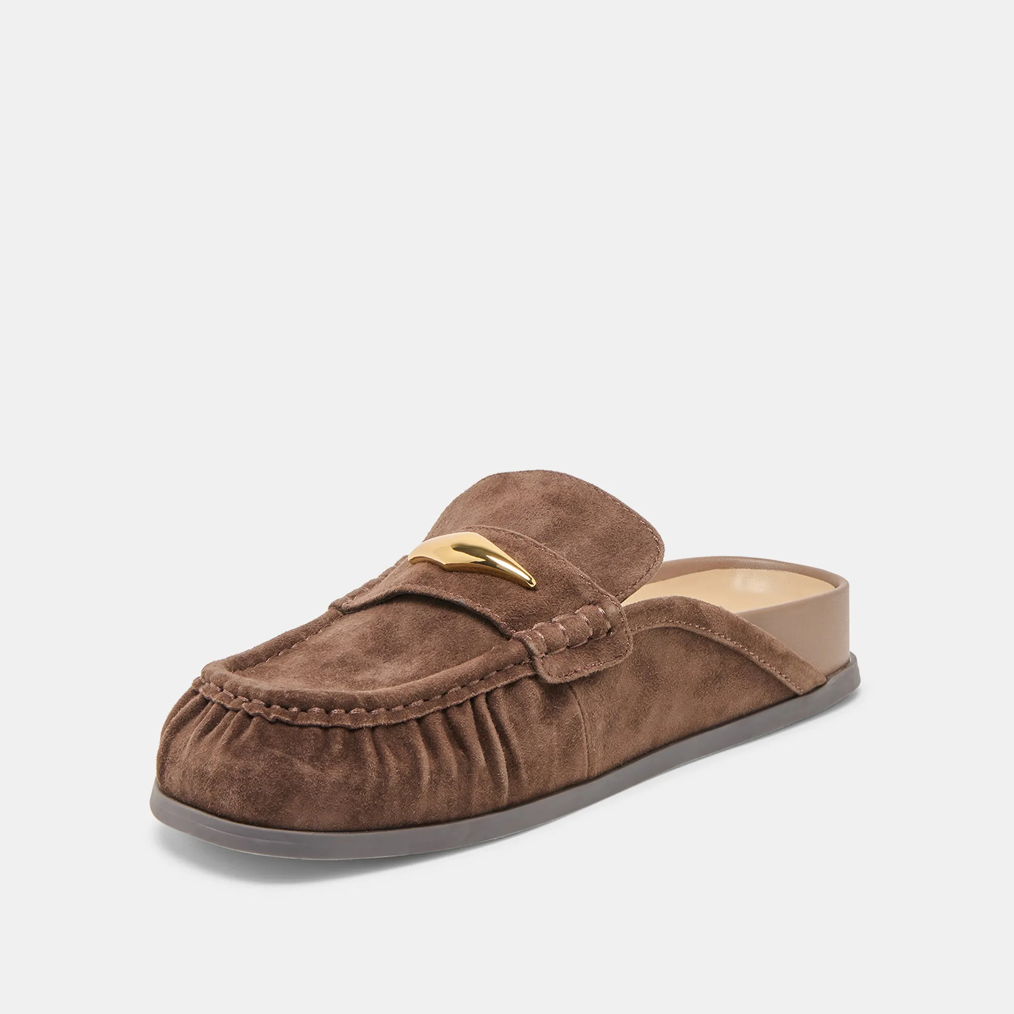 Effortless Comfort Footwear JODERO FLATS DK BROWN SUEDE