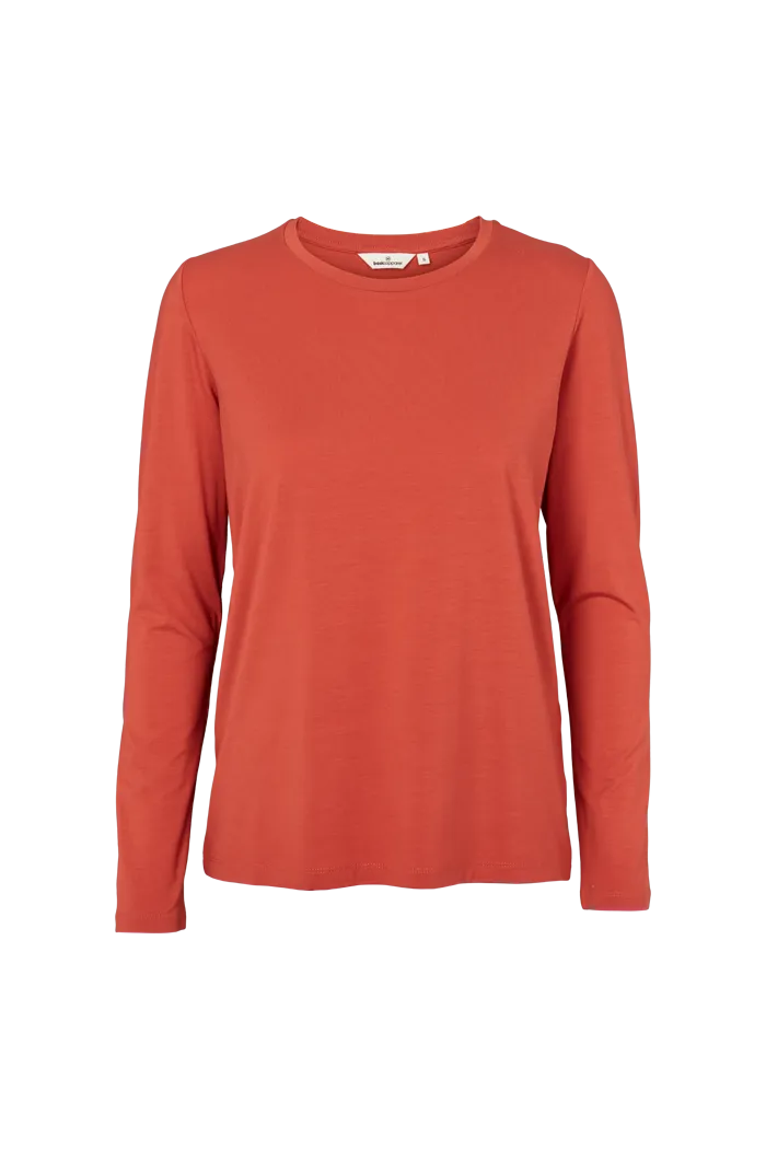 Comfy and Soft Smooth Seam Technology Jolanda LS Tee - Cinnabar