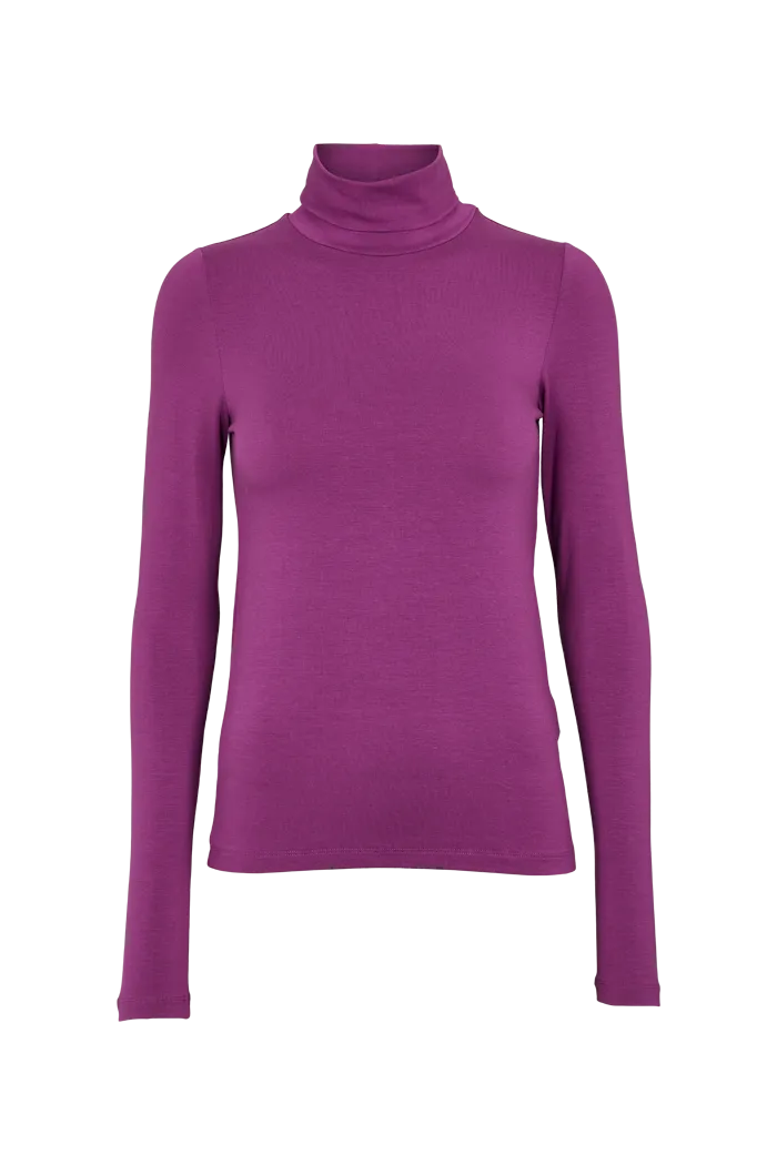 Joline T-Neck - Grape Juice Double Stitched Seams