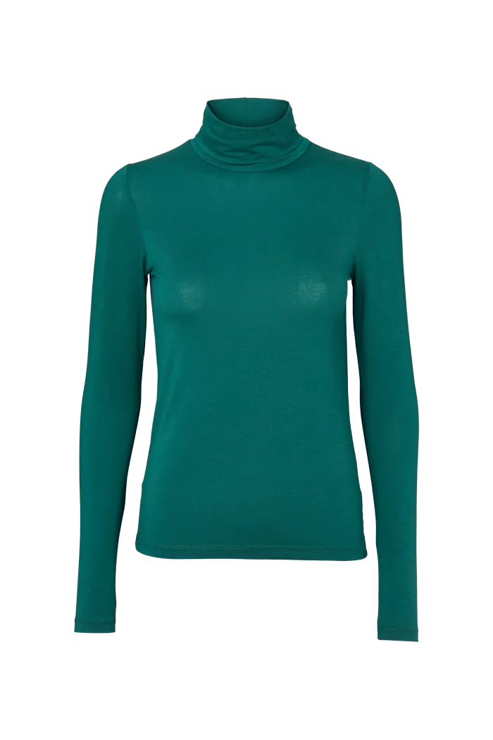 Joline T-Neck - Rain Forest Active Outfit Style Stretch Jersey Knit