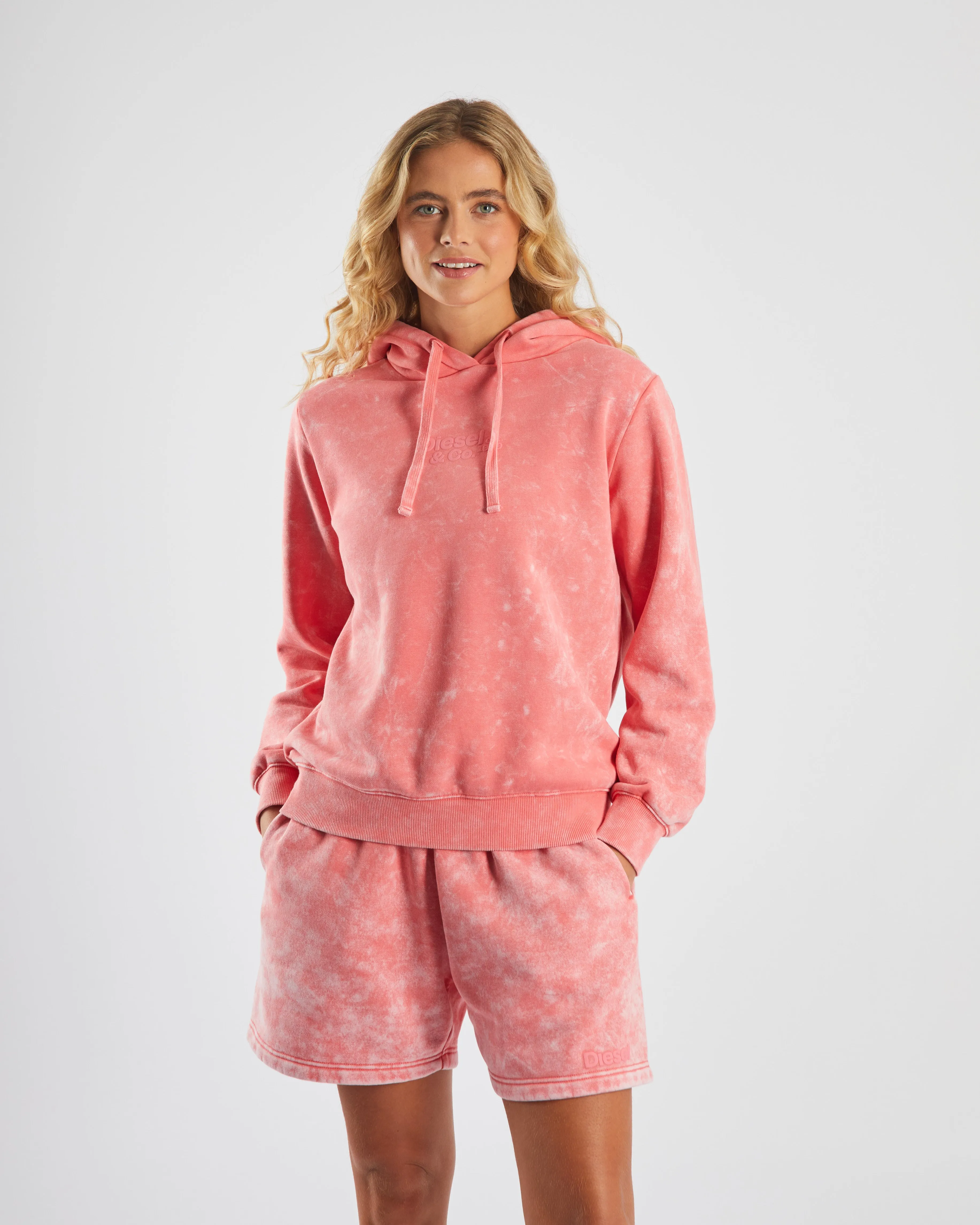 Jonah Hood Washed Blush Fleece Lining Modern Sporty