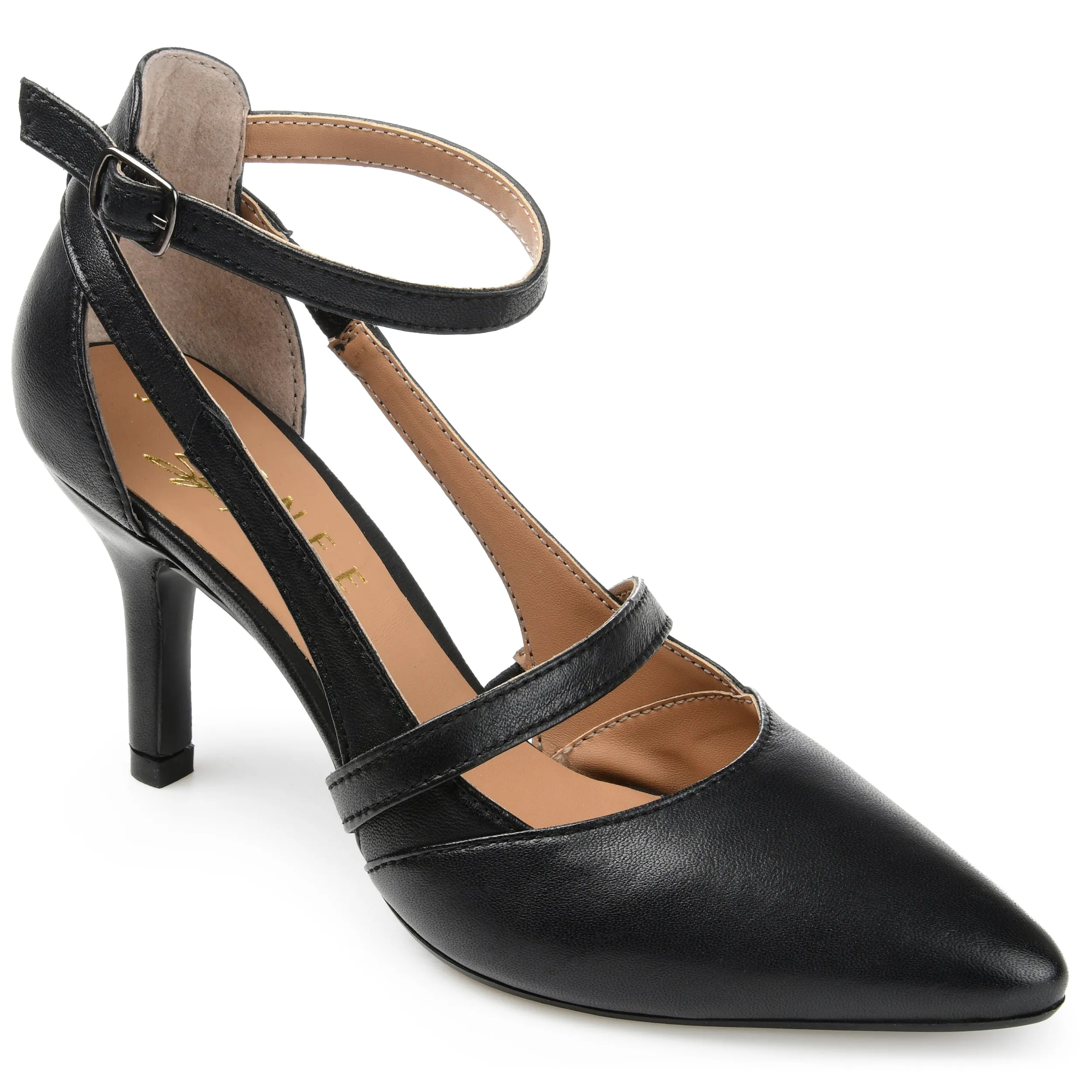 Journee Signature Women's Genuine Leather Vallerie Pump Street Mood