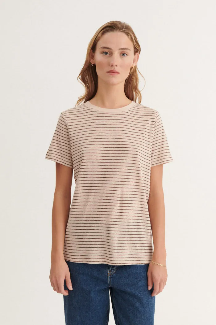 Sun Protection Kali Stripe Tee - Smoke gray / carafe