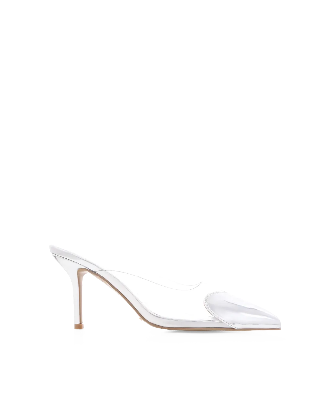 KARESS - SILVER CHROME-CLEAR Stacked Heel Casual Heels