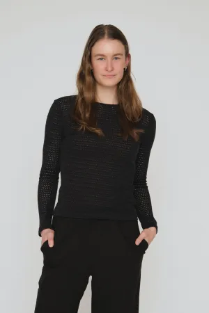 Karla LS Tee - Black Multi Purpose Wear