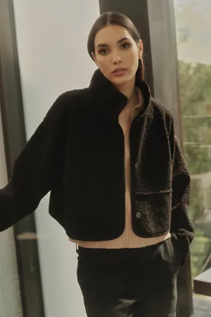 Rubberized Zippers KELLY LUX SHERPA REVERSIBLE JACKET