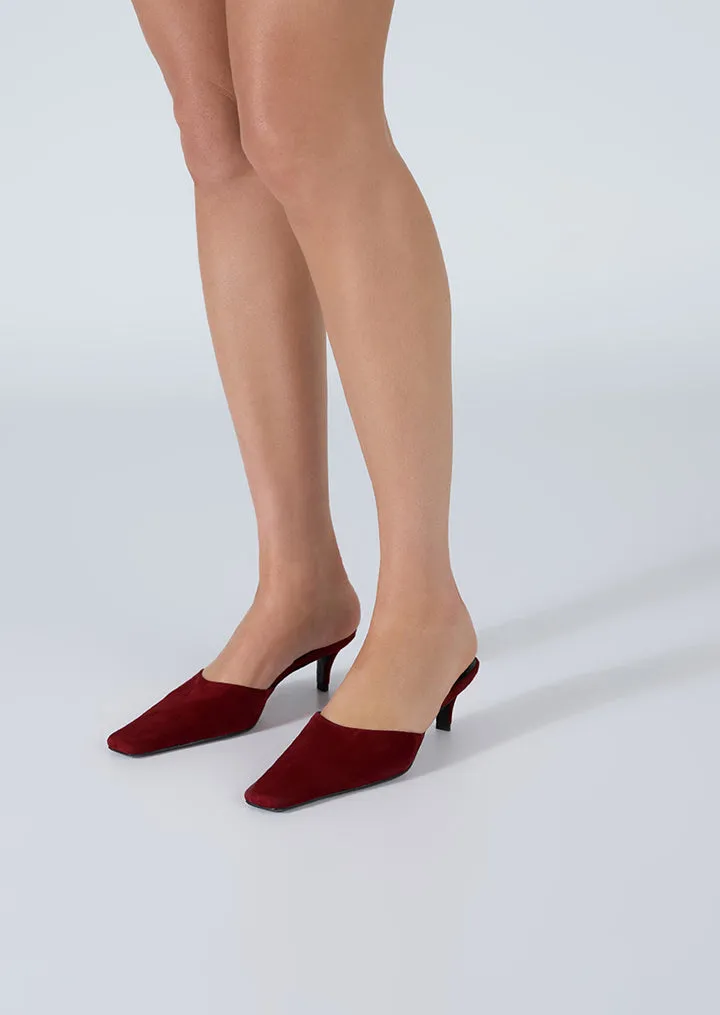 Zubi Bordeaux Suede Winter High Heels Trendy Boots