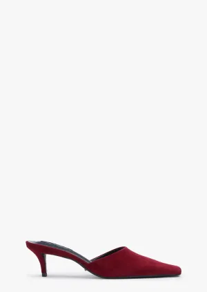 Zubi Bordeaux Suede Heeled Evening Sandals Traction pattern