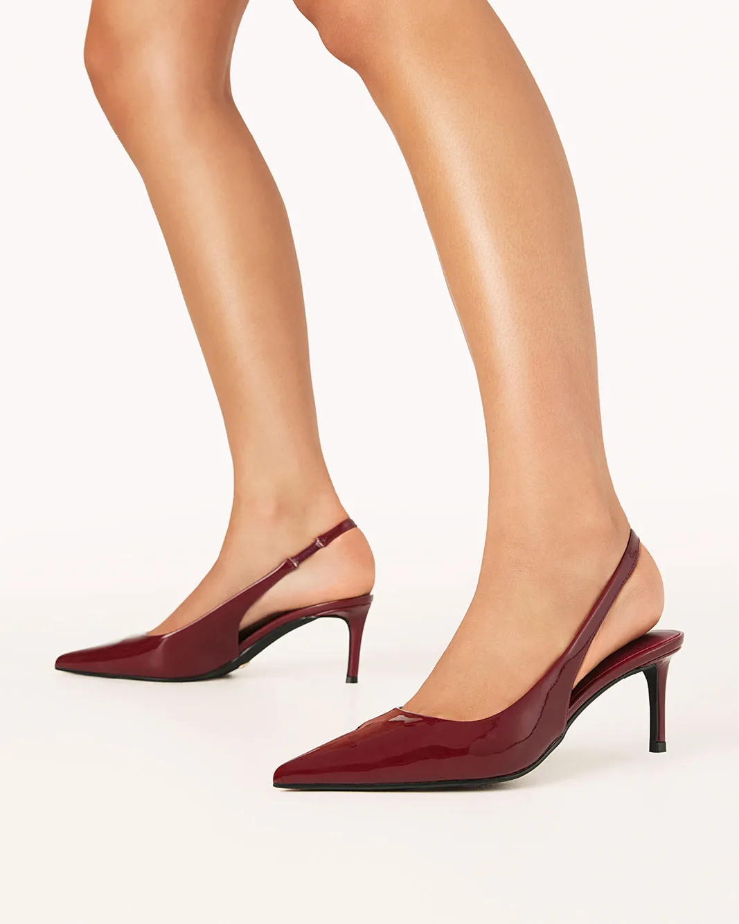 OSKANNA - CHERRY RED PATENT Soft Cushion Heels Stylish Look